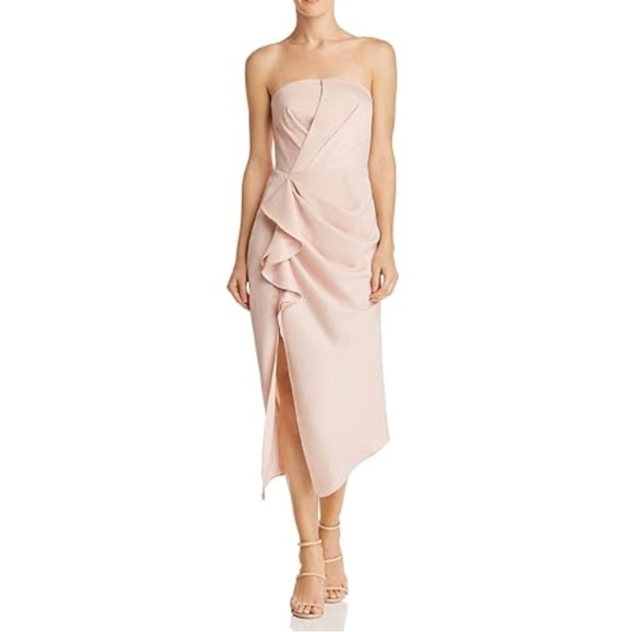 C/MEO Collective No Less Midi Dress Women’s S Sleeveless Satin Chic Classic - Picture 2 of 9